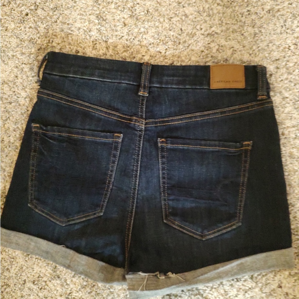 American Eagle Dark Denim Cuffed Shorts - Picture 2 of 2
